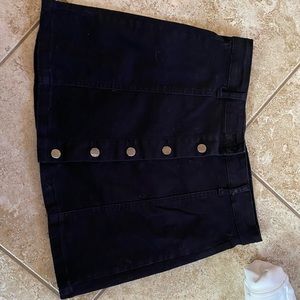 Black Jean button-down skirt